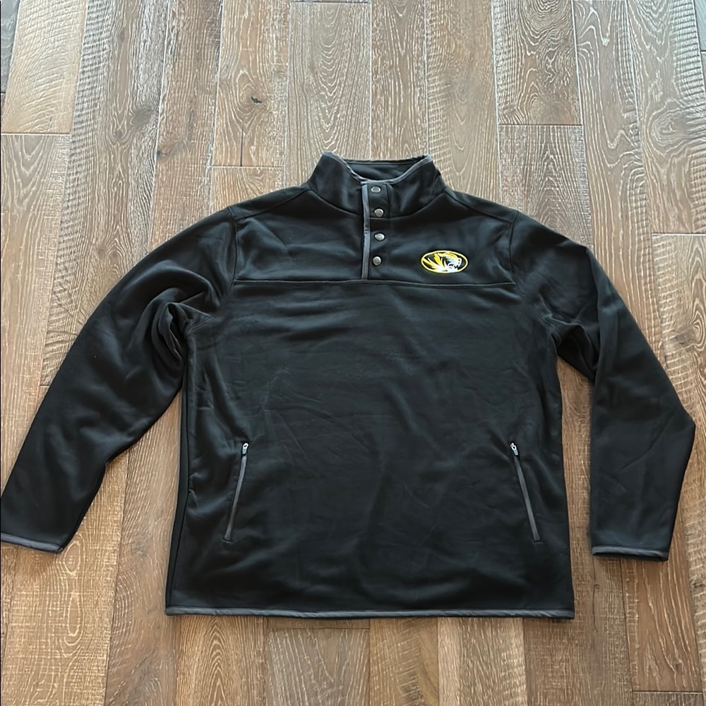 University of Missouri Men’s Black Quarter-Snap Pullover with Logo